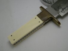 Custom Harvey McBurnette Ivory 100th Year of Custer's Last Stand Fixed Blade Bowie Knife