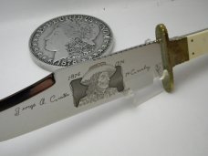Custom Harvey McBurnette Ivory 100th Year of Custer's Last Stand Fixed Blade Bowie Knife