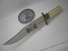 Custom Harvey McBurnette Ivory 100th Year of Custer's Last Stand Fixed Blade Bowie Knife