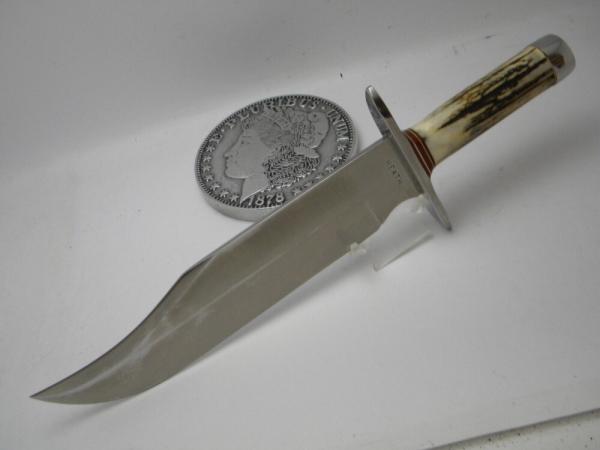 Custom Pete Heath Stag Fixed Blade Bowie Knife