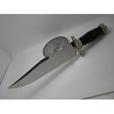 Custom Fred Carter Commissioned Flat Ground Ebony Fixed Blade Bowie Knife
