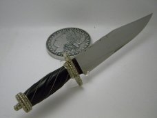 Custom Fred Carter Commissioned Flat Ground Ebony Fixed Blade Bowie Knife
