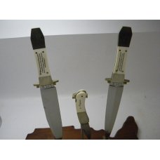 Custom James quotJimmyquot Lile Ivory Becentennial Bowie Folder Dagger Knife Set 1976