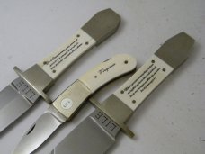 Custom James "Jimmy" Lile Ivory Becentennial Bowie Folder Dagger Knife Set 1976