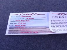 TUNA VALLEY PHOENIX JACK GREEN MAPLE BURL WOOD CM 154 STEEL
