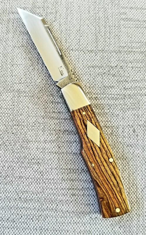 K'roo Custom Kingwood and N690 Mac Knife..3.5..Coa/slip..12/2020..filework..double shields...liners