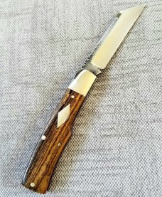 K'roo Custom Kingwood and N690 Mac Knife..3.5..Coa/slip..12/2020..filework..double shields...liners
