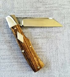 K'roo Custom Kingwood and N690 Mac Knife..3.5..Coa/slip..12/2020..filework..double shields...liners
