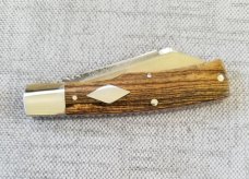 K'roo Custom Kingwood and N690 Mac Knife..3.5..Coa/slip..12/2020..filework..double shields...liners