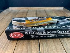 Case Tiny Toothpick Autumn Peach Seed Jigged Bone 2018 Junior CCC Member Annual Club Knife