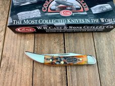 Case Tiny Toothpick Autumn Peach Seed Jigged Bone 2018 Junior CCC Member Annual Club Knife