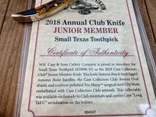 Case Tiny Toothpick Autumn Peach Seed Jigged Bone 2018 Junior CCC Member Annual Club Knife