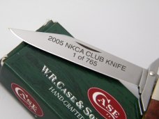 Case XX USA 2005 W.R. Case & Sons Cutlery Co.Bone 6111 1/2 NKCA Club Cheetah Lockback Knife