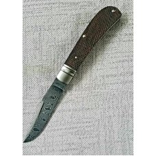 Josh Fisher Trapper Custom. . Checkered Ebony..Damascus..fluted...fileworked...pouch & Slip.3.5 clsd