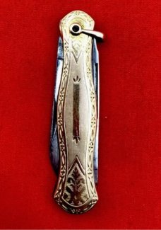 Vintage B.B. CO. (Beaverbrook) Gold Toned Lobster Pen Watch Fob Skeleton Knife c.1890’s