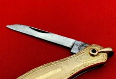 Vintage B.B. CO. (Beaverbrook) Gold Toned Lobster Pen Watch Fob Skeleton Knife c.1890’s