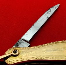 Vintage B.B. CO. (Beaverbrook) Gold Toned Lobster Pen Watch Fob Skeleton Knife c.1890’s