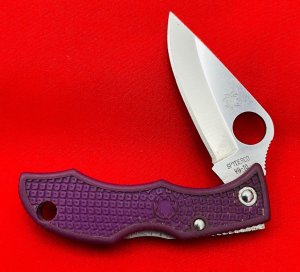 Spyderco Ladybug Purple Folding Knife Purple VG-10 Blade