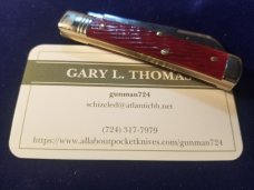 GEC / Great Eastern Cutlery #49 / Northfield 493121 Free - Garnet Camel Jigged Bone