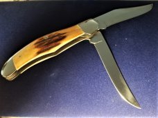 Vintage KA-BAR Dog's Head Model V111/78 Folding Hunter, Union Cutlery Co., Stag