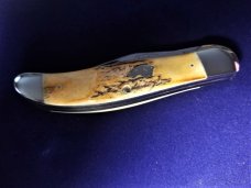 Vintage KA-BAR Dog's Head Model V111/78 Folding Hunter, Union Cutlery Co., Stag