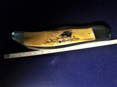 Vintage KA-BAR Dog's Head Model V111/78 Folding Hunter, Union Cutlery Co., Stag