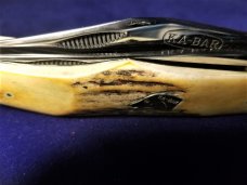 Vintage KA-BAR Dog's Head Model V111/78 Folding Hunter, Union Cutlery Co., Stag