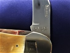 Vintage KA-BAR Dog's Head Model V111/78 Folding Hunter, Union Cutlery Co., Stag
