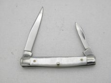 Queen Cutlery #59 Two Blade Serpentine In  Pearl:  2 5/8” closed, 1971