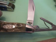 Case XX 1996 Green Bone 5 Blade Peanut with Scissors  Pattern # G6520 