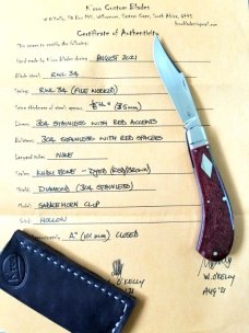 Kroo Custom Kudu bone Saddlehorn Trapper W/ slip & coa..4"..rwl34..filework..spacers..liners. shield