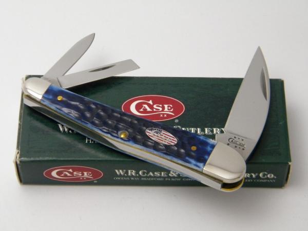 Case XX USA 6355WH  2003 Navy Blue Bone Seahorse Whittler Knife in Box
