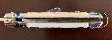 Bargeon Switchblade, 7 1/2 Inch, Faux Stag Handle, Brass Liners, Hard To Find With Box, Unused