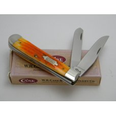 Case XX USA 1999 6254 Dark Orange Trapper Knife in Box
