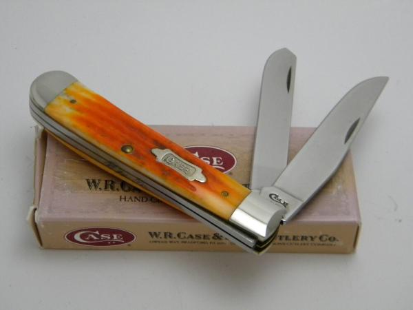 Case XX USA 1999 6254 Dark Orange Trapper Knife in Box Case XX USA 1999 6254 Dark Orange Trapper Knife in Box