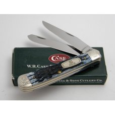 Case XX USA 2008 6254 Mediterranean Blue Bone Trapper Knife in Box