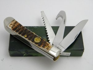 Case XX USA 2009 6354GS Ducks Unlimited Brown Rogers Bone Hunter Trapper Knife in Box