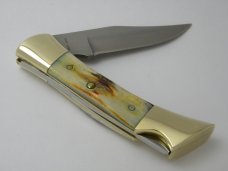 Case XX SS USA 5 Dot (1985) Stag 5197 LSSP Shark Tooth Lockback Knife in Box