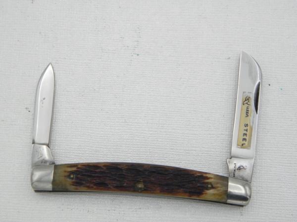 Queen Cutlery #15 half congress - Rare:  3 7/16” closed, early 1950s, genuine Rogers bone