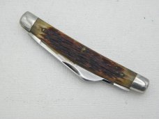 Queen Cutlery #15 half congress - Rare:  3 7/16” closed, early 1950s, genuine Rogers bone