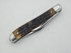 Queen Cutlery #14 Peanut Jack with Rogers Bone Handles:  2 3/8” closed, early 1950s