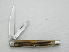 Queen Cutlery #2 jack in Winterbottom Bone:  3 1/4” closed, early 1950s, Q over STAINLESS tang stamp