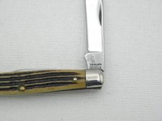 Queen Cutlery #2 jack in Winterbottom Bone:  3 1/4” closed, early 1950s, Q over STAINLESS tang stamp