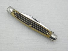 Queen Cutlery #2 jack in Winterbottom Bone:  3 1/4” closed, early 1950s, Q over STAINLESS tang stamp