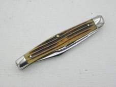 Queen Cutlery #2 jack in Winterbottom Bone:  3 1/4” closed, early 1950s, Q over STAINLESS tang stamp