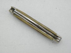 Queen Cutlery #2 jack in Winterbottom Bone:  3 1/4” closed, early 1950s, Q over STAINLESS tang stamp