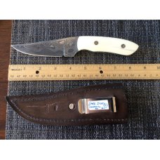 Craig Steketee custom knife ivory handles his own Damascus in maker’s sheath