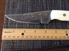 Craig Steketee custom knife ivory handles his own Damascus in maker’s sheath 