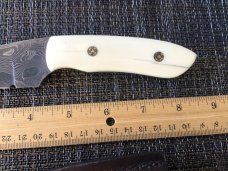 Craig Steketee custom knife ivory handles his own Damascus in maker’s sheath 