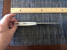 Craig Steketee custom knife ivory handles his own Damascus in maker’s sheath 